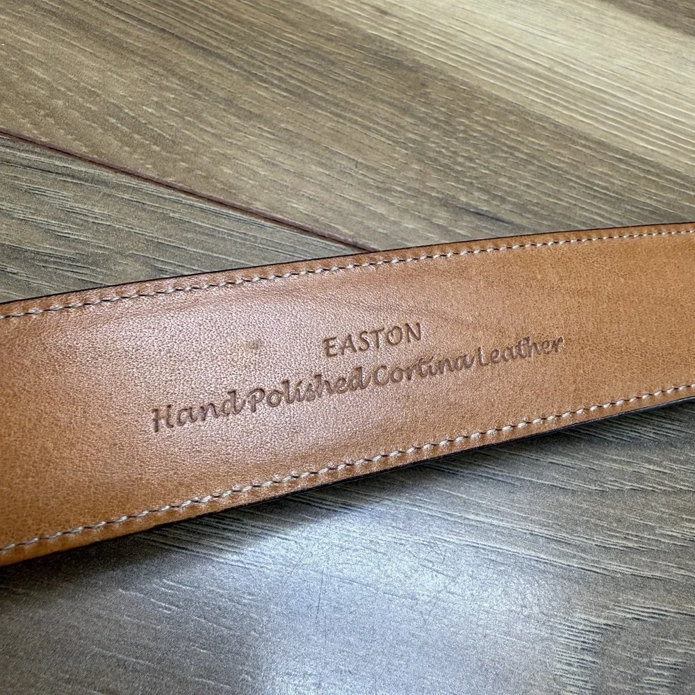 TRAFALGAR Easton Belt Mens‎ 38/95 Black Leather Handpolished Cortina Leather